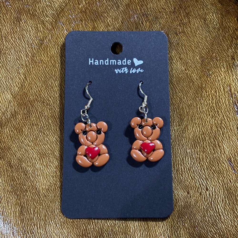 Teddy bear earrings
